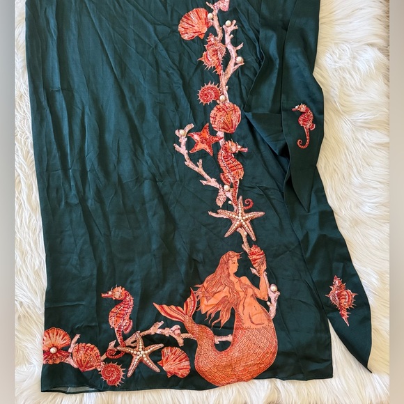 Clio Peppiatt The Vanguard Mermaid Embellished Printed Voile Maxi Wrap Skirt XL - Picture 3 of 7